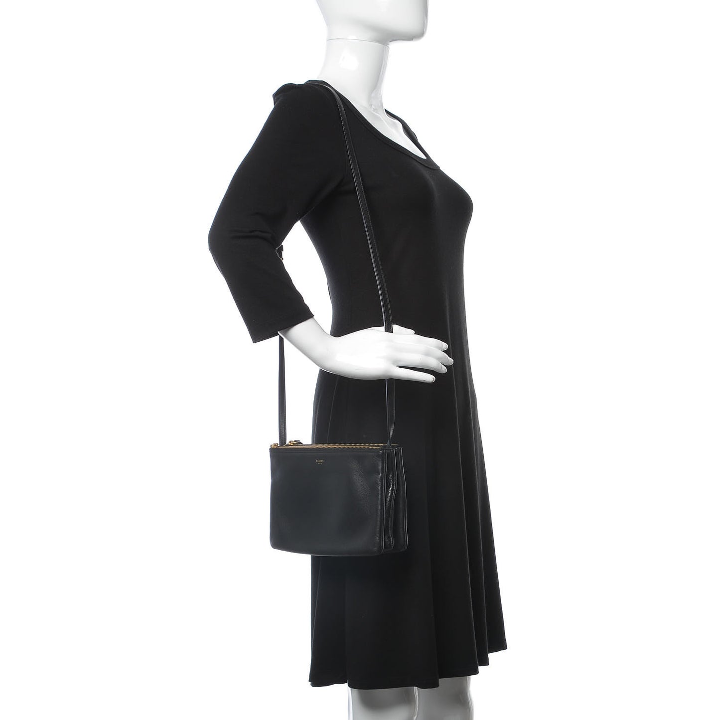 Lambskin Small Trio Crossbody Bag Black