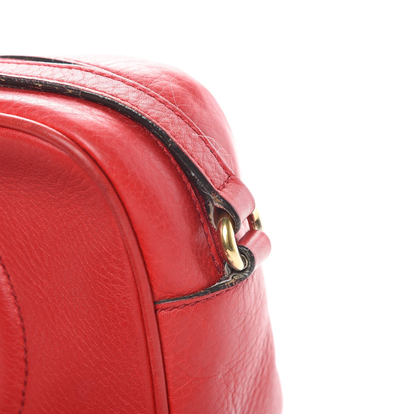 Pebbled Calfskin Small Soho Disco Bag Tabasco Red