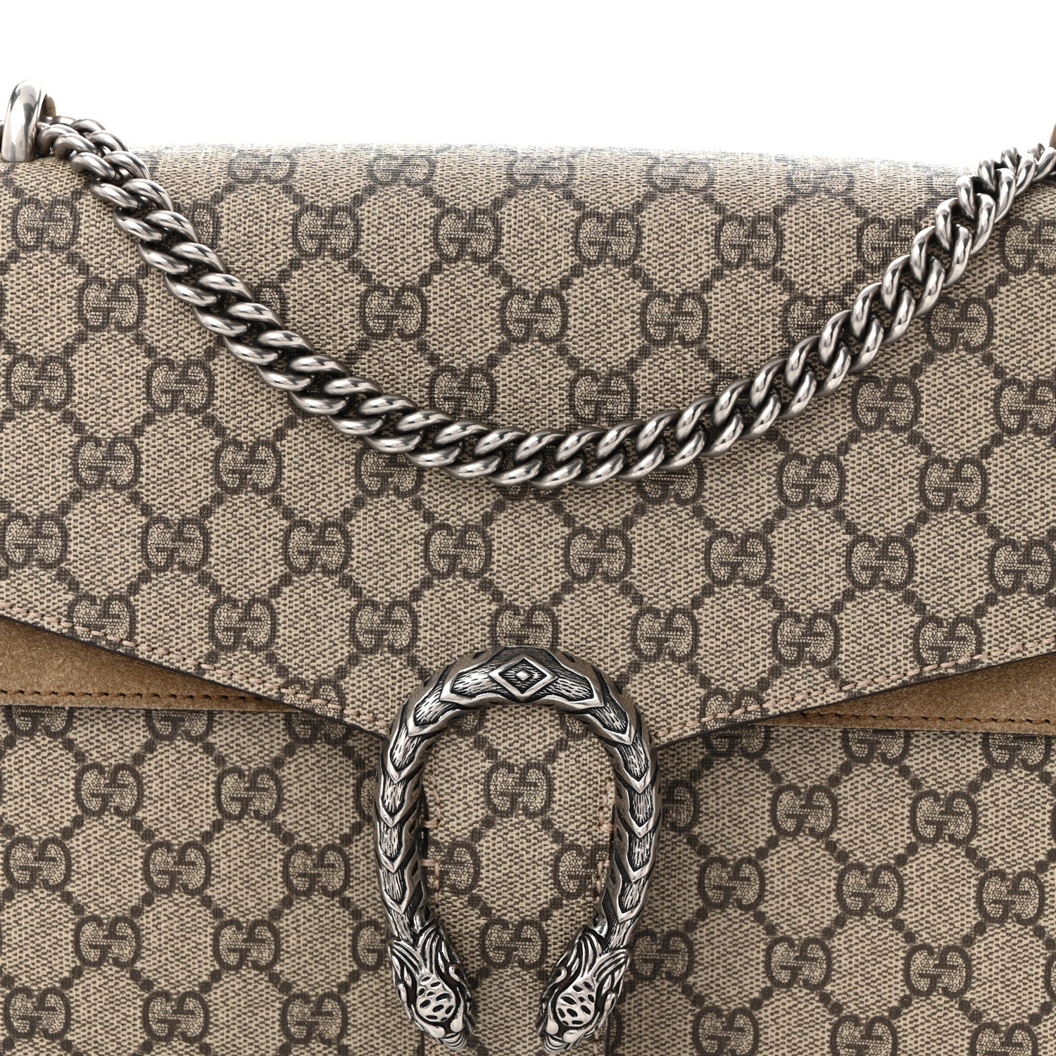 Gucci GG Supreme Monogram Medium Dionysus Shoulder Bag Taupe 8 of 10