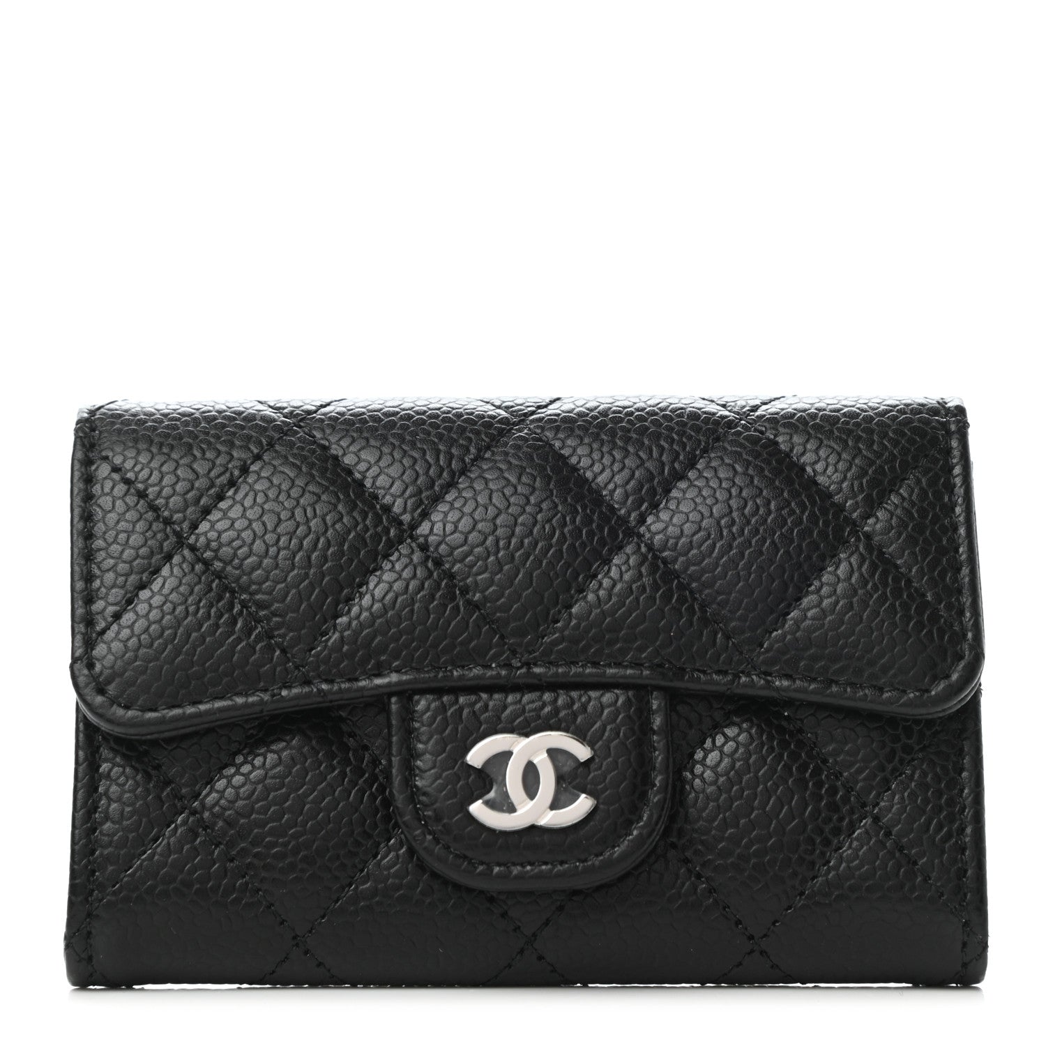 Chanel Caviar Quilted Flap Card Holder Wallet Black 1 of 8