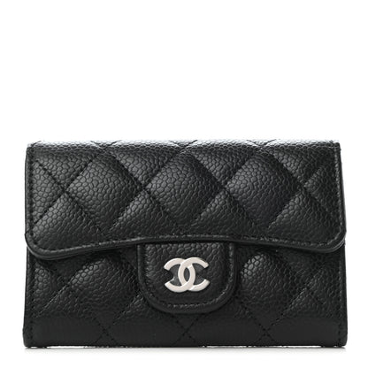 Chanel Caviar Quilted Flap Card Holder Wallet Black 1 of 8