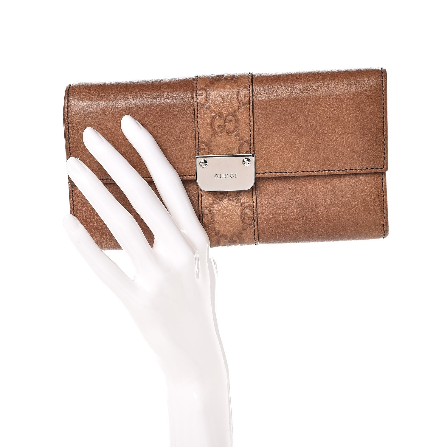 Gucci Guccissima Calfskin GG Continental Wallet Natural 2 of 11