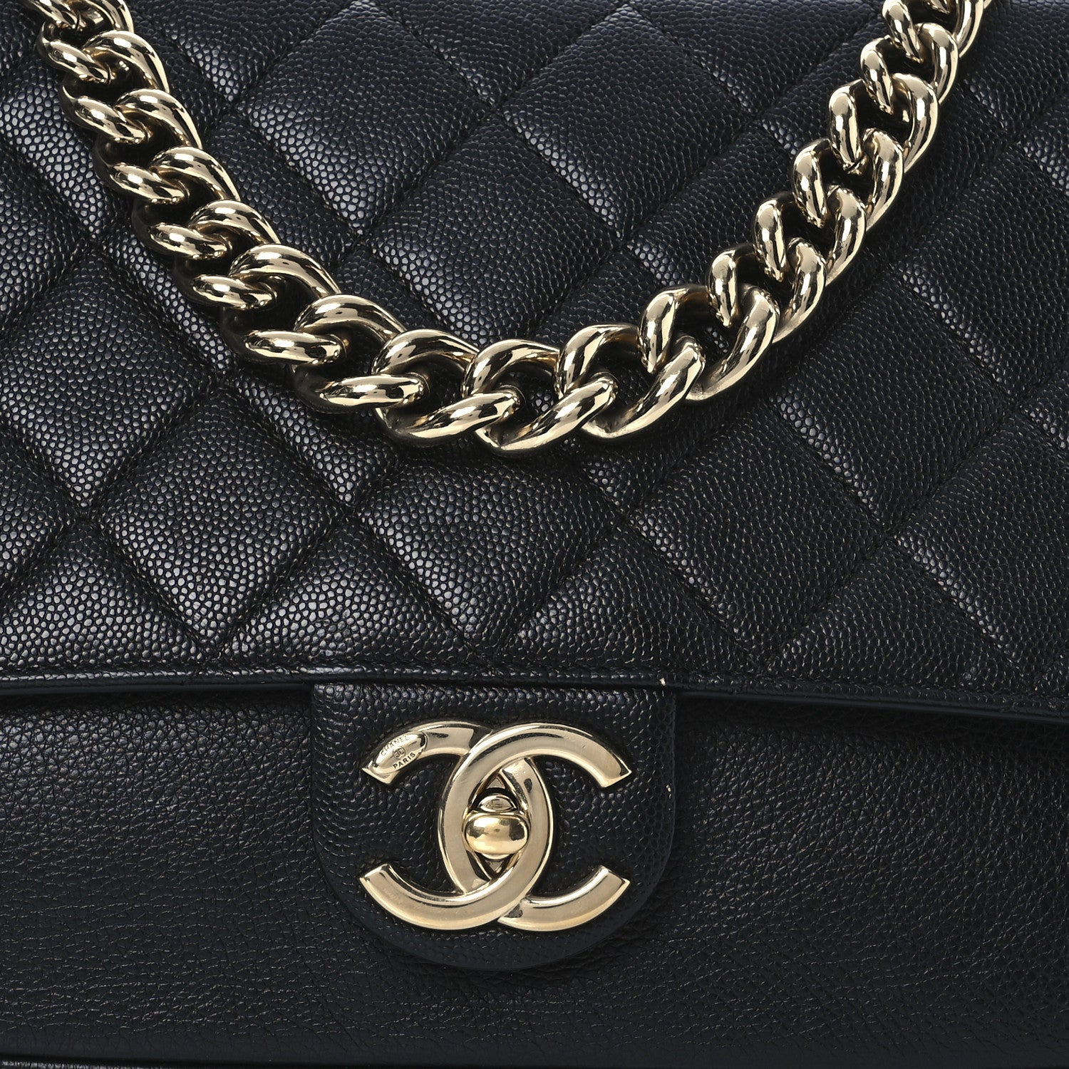 Chanel Caviar Quilted Large Studded Flap Black 8 of 12