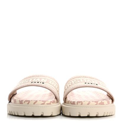 Christian Dior Micro PDP Cotton Houndstooth Embroidered Dway 10mm Slide Sandals 36 Rose De Ven 3 of 11