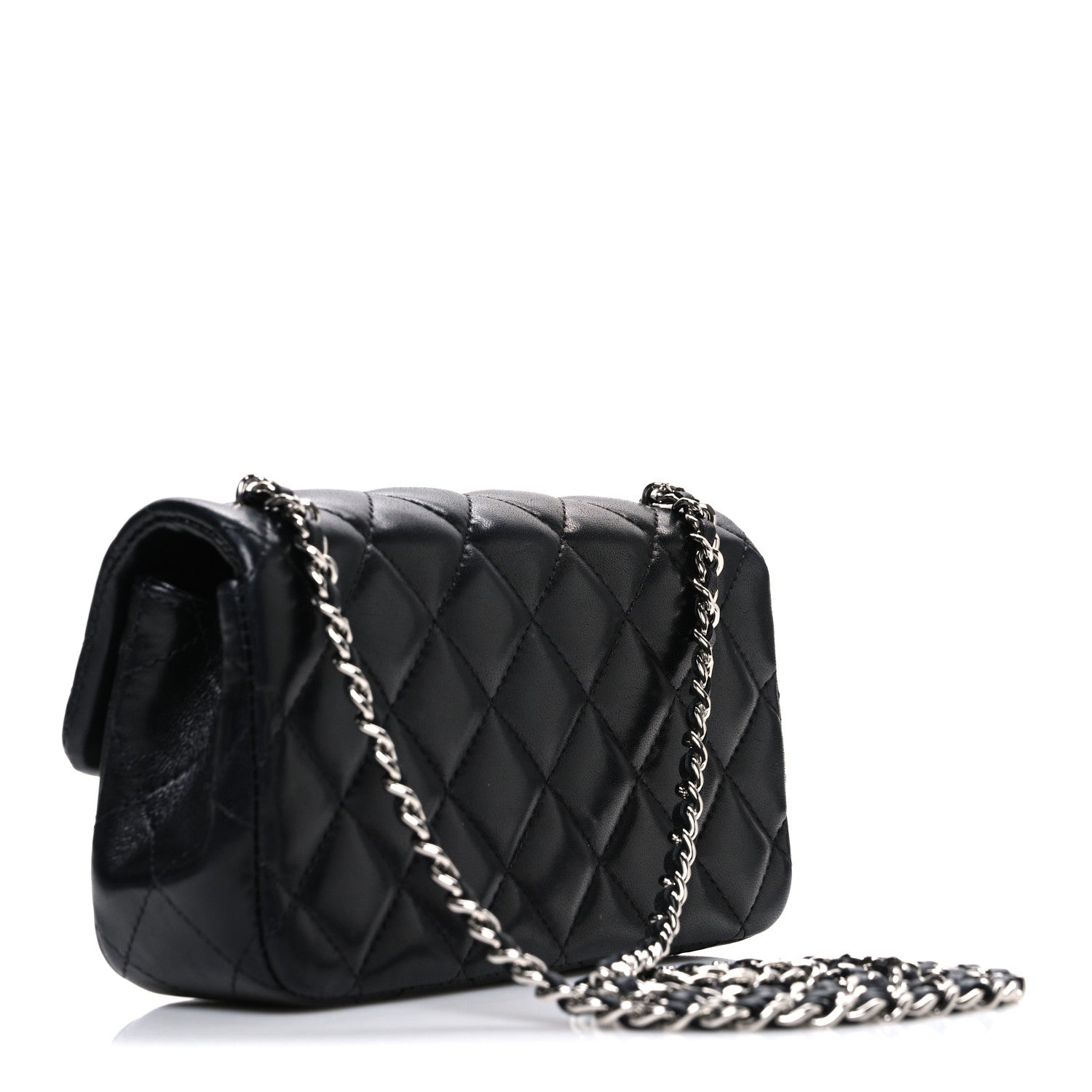 Chanel Lambskin Quilted Extra Mini Rectangular Flap Black 1826224
