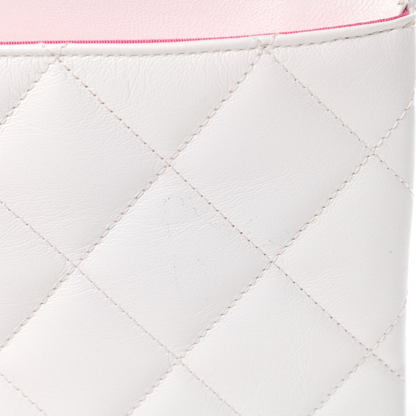 Goatskin Quilted Timeless CC Clutch White