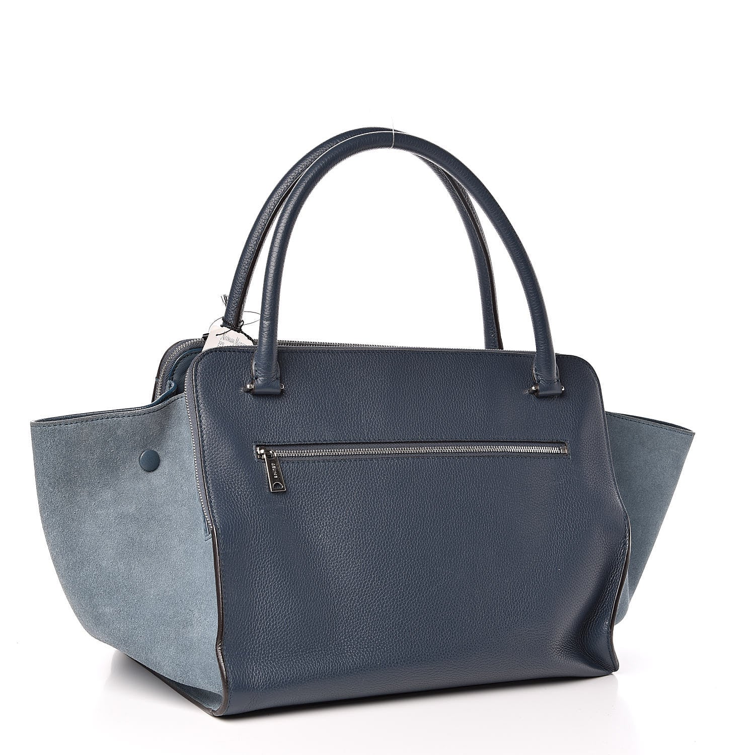 Celine Drummed Calfskin Suede Double Zip Trapeze Orage 3 of 11