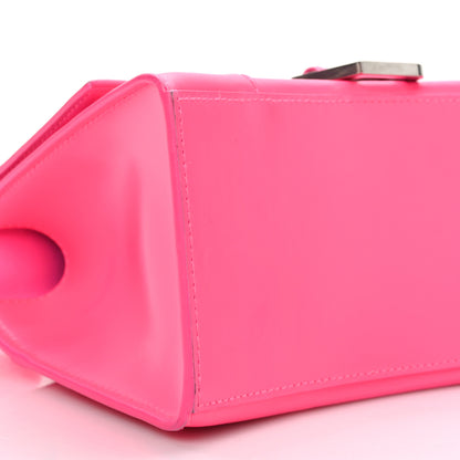 Balenciaga Shiny Box Calfskin Small Hourglass Top Handle Bag Hot Pink 8 of 9