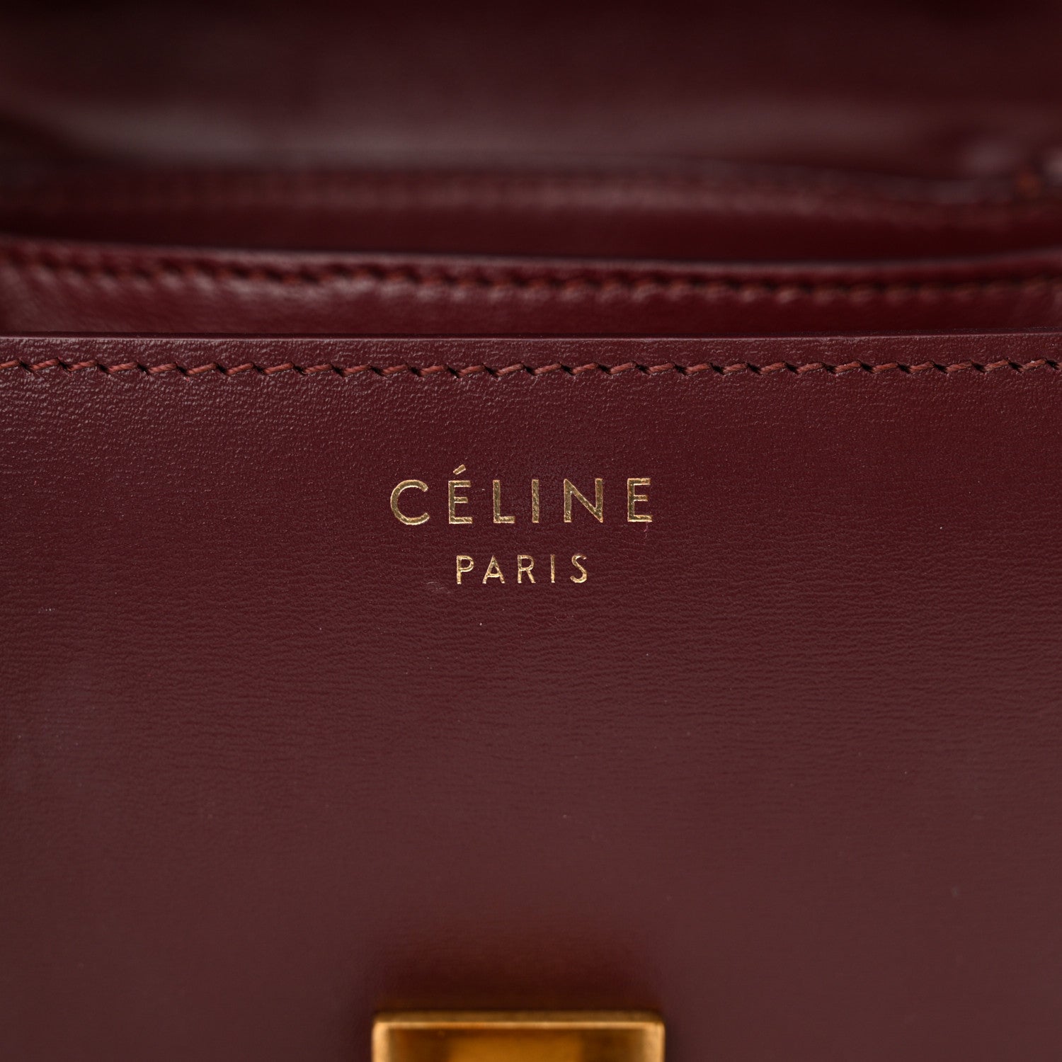 Celine Box Calfskin Small Classic Box Flap Bag Burgundy 4 of 9