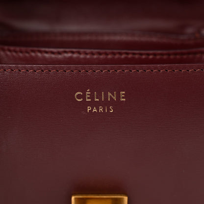 Celine Box Calfskin Small Classic Box Flap Bag Burgundy 4 of 9
