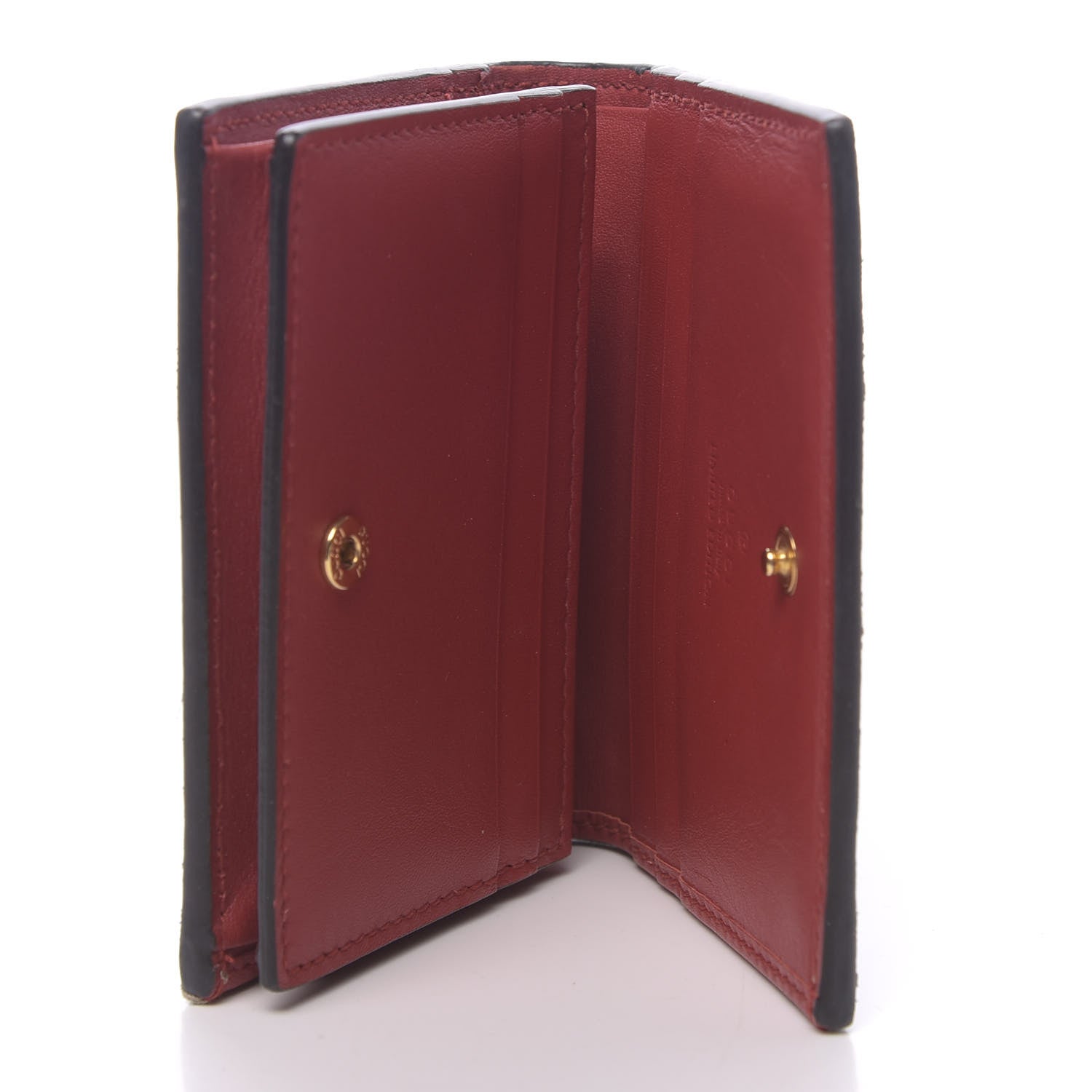 Gucci GG Supreme Monogram Bosco Patch Card Case Wallet Beige Malva Hibiscus Red 5 of 7