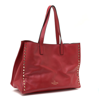 Valentino Garavani Nappa Medium Rockstud Soft Tote Red 3 of 11