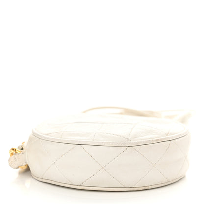 Chanel Lambskin Quilted Round Tassel Crossbody Bag White 4 of 22