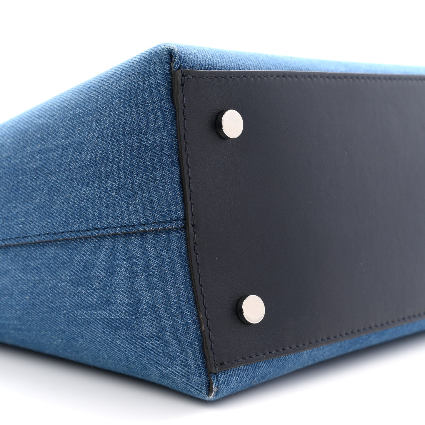 Canvas Embroidered Logo Tote Denim Milk