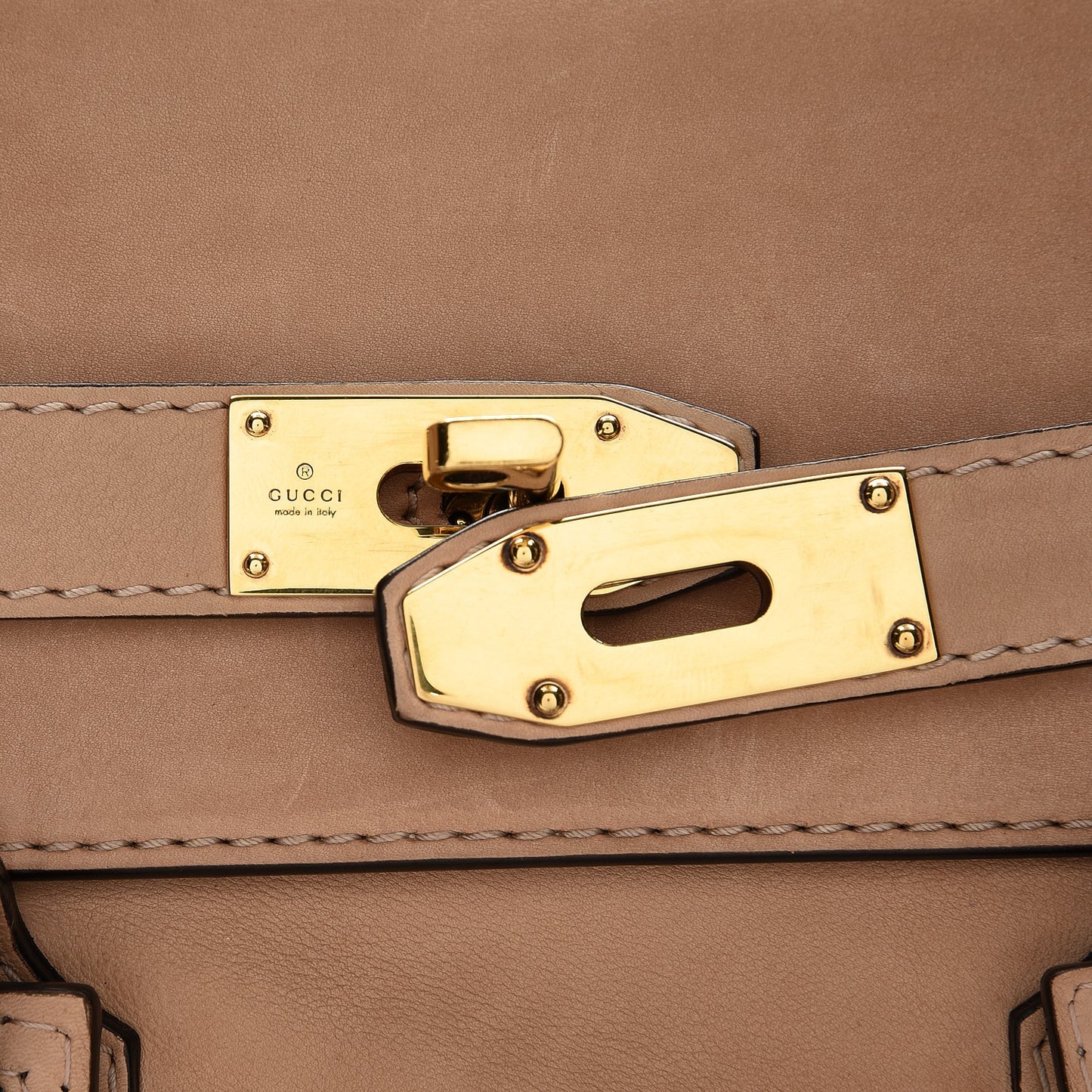 Calfskin Handmade Medium Top Handle Bag Taupe