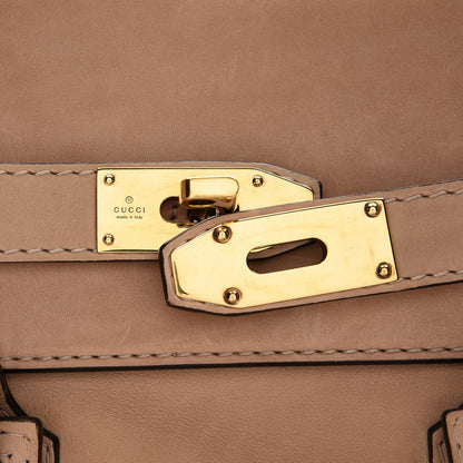 Gucci Calfskin Handmade Medium Top Handle Bag Taupe 8 of 10