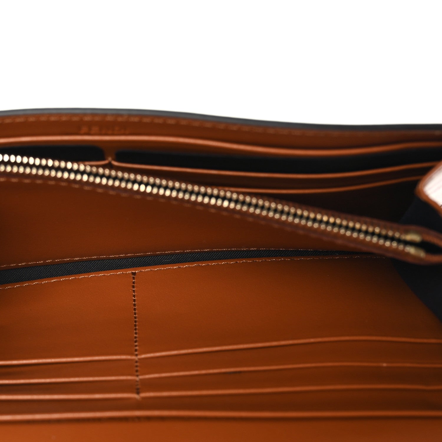 Fendi Vitello Soft F is Fendi Bi-Color FF 1974 Embossed Continental Envelope Wallet On Chain Camelia Saddler 5 of 11