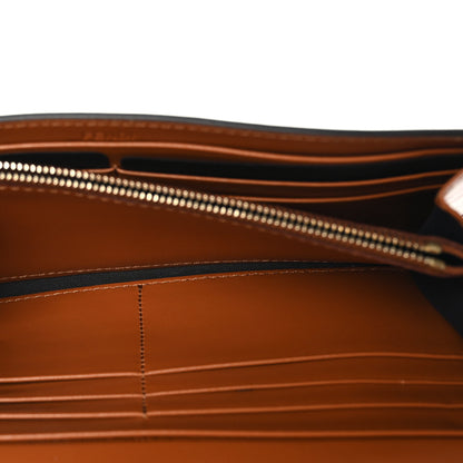 Fendi Vitello Soft F is Fendi Bi-Color FF 1974 Embossed Continental Envelope Wallet On Chain Camelia Saddler 5 of 11