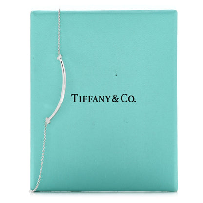 Tiffany Sterling Silver Small T Smile Pendant Necklace 6 of 6
