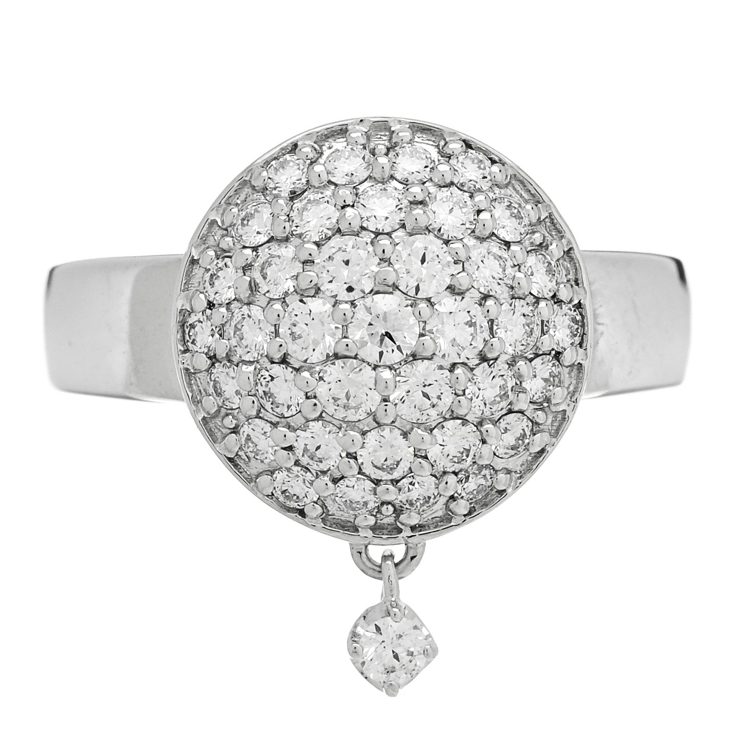 Parker & West by FASHIONPHILE 18K White Gold Diamond .60ctw Round Pave Charm Ring  53 6.25 1 of 9