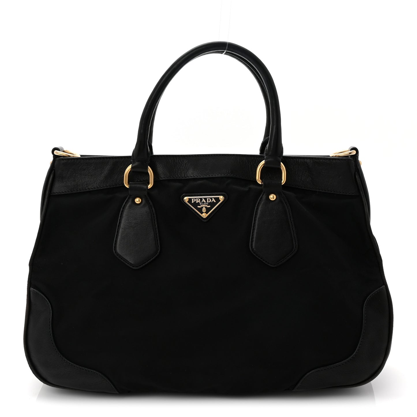 Tessuto Nylon Soft Calf Tote Black