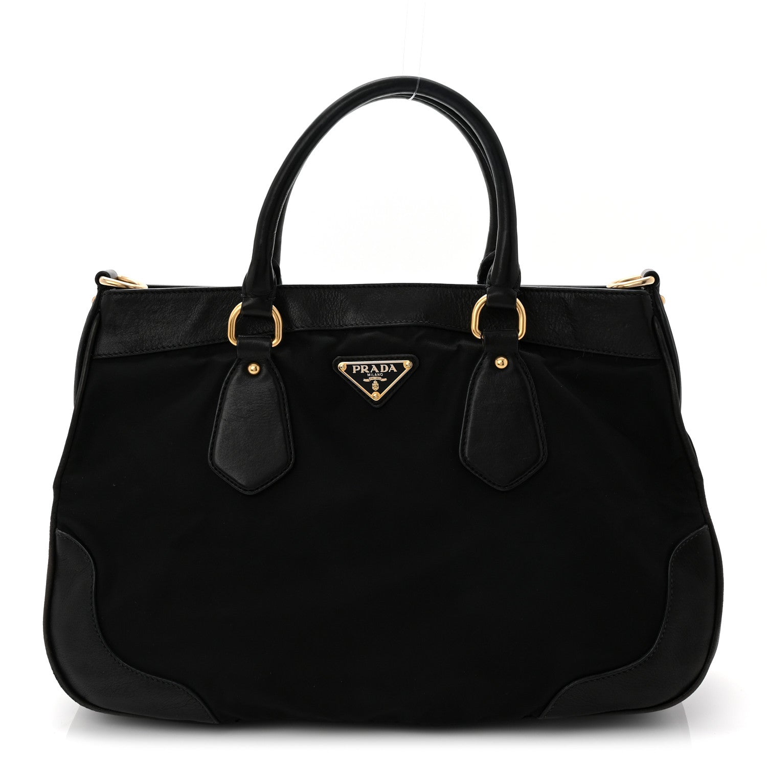 Prada Tessuto Nylon Soft Calf Tote Black 1 of 10