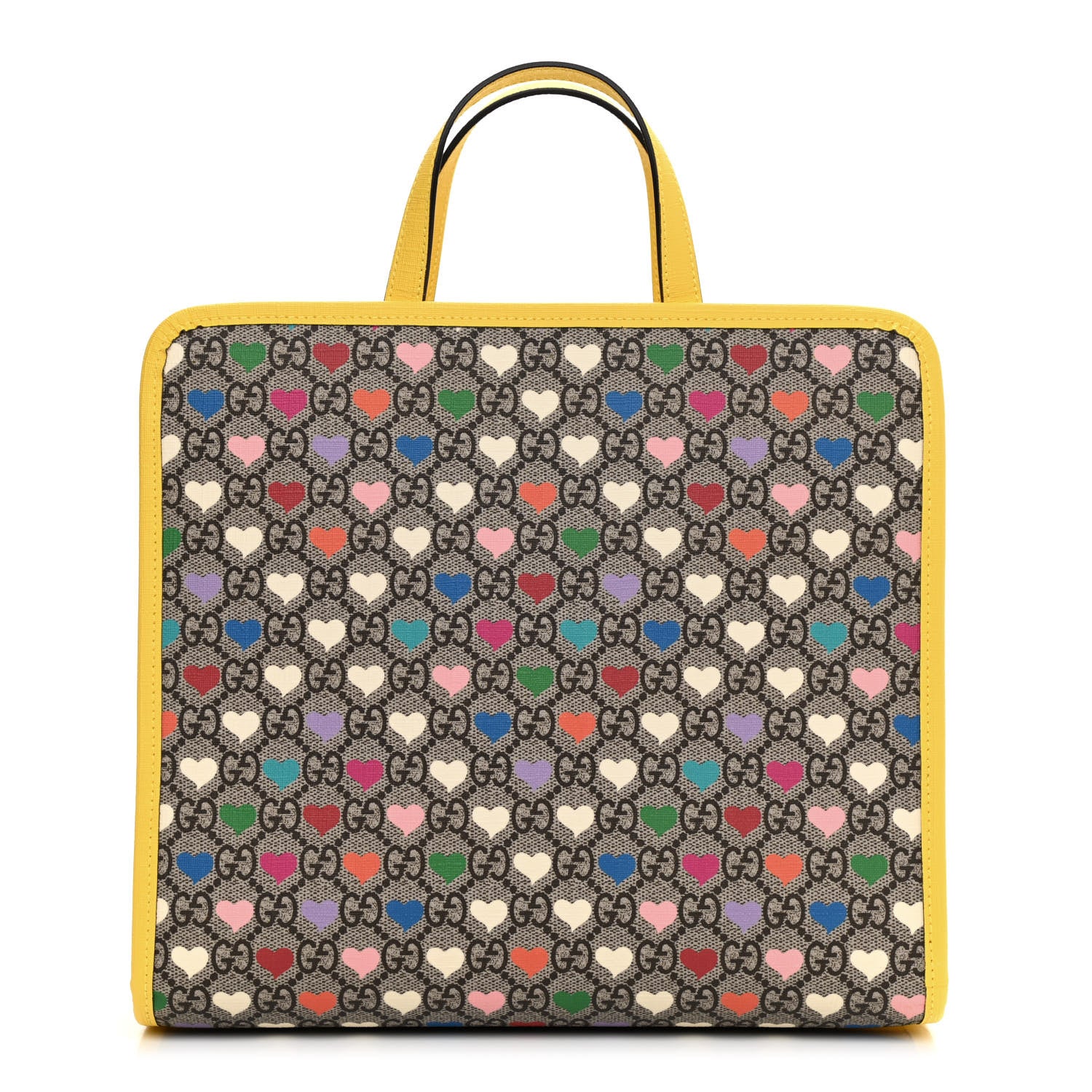 Gucci GG Supreme Monogram Hearts Childrens Tote Beige Ebony Multicolor Freesia 1 of 9