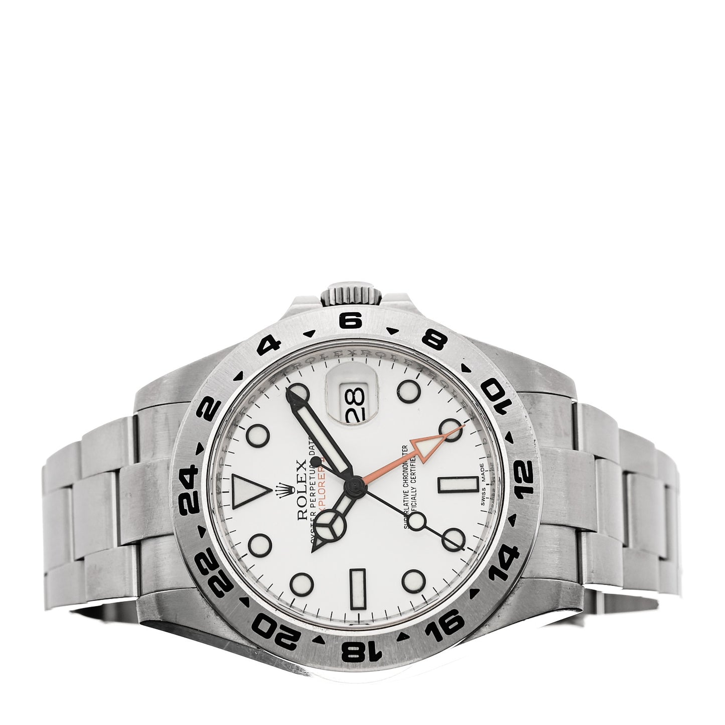 Stainless Steel 42mm Oyster Perpetual Date Explorer II Watch White 216570