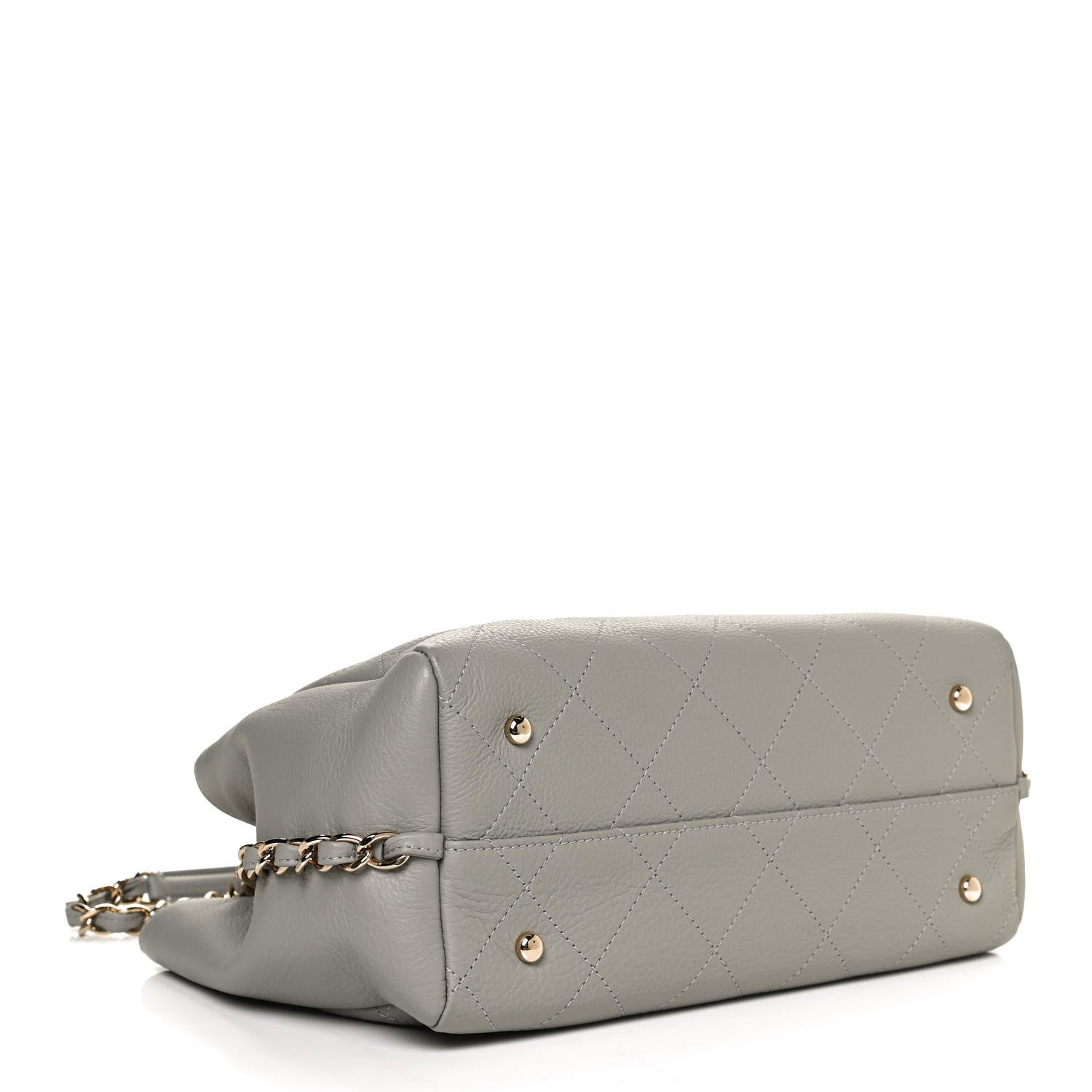 Chanel Bullskin Stitched Small Shopping Bag Grey 4 of 12