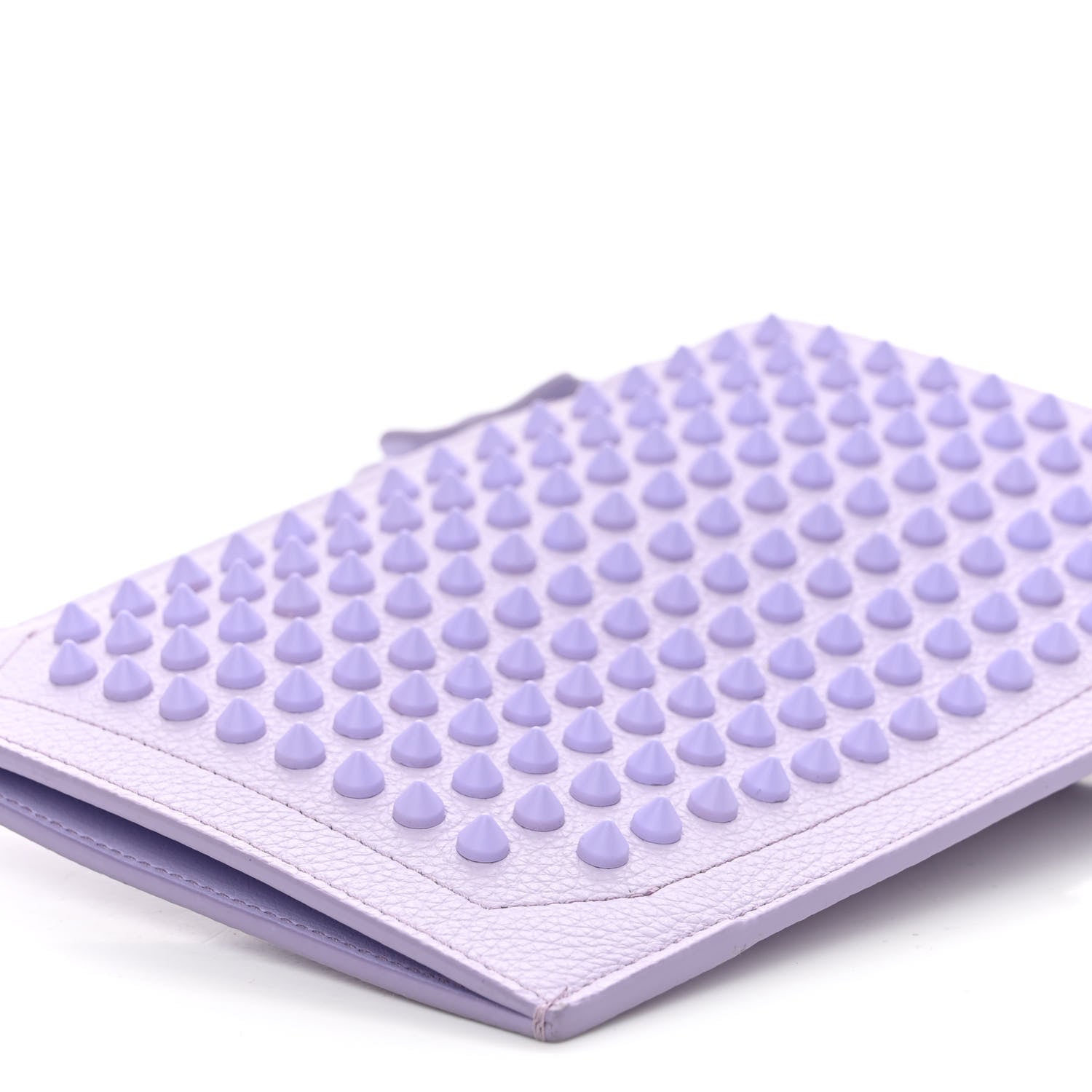 Christian Louboutin Empire Calfskin Spikes Fluorescent Loubilab Clutch Lilac 9 of 9