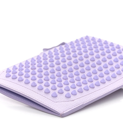 Christian Louboutin Empire Calfskin Spikes Fluorescent Loubilab Clutch Lilac 9 of 9