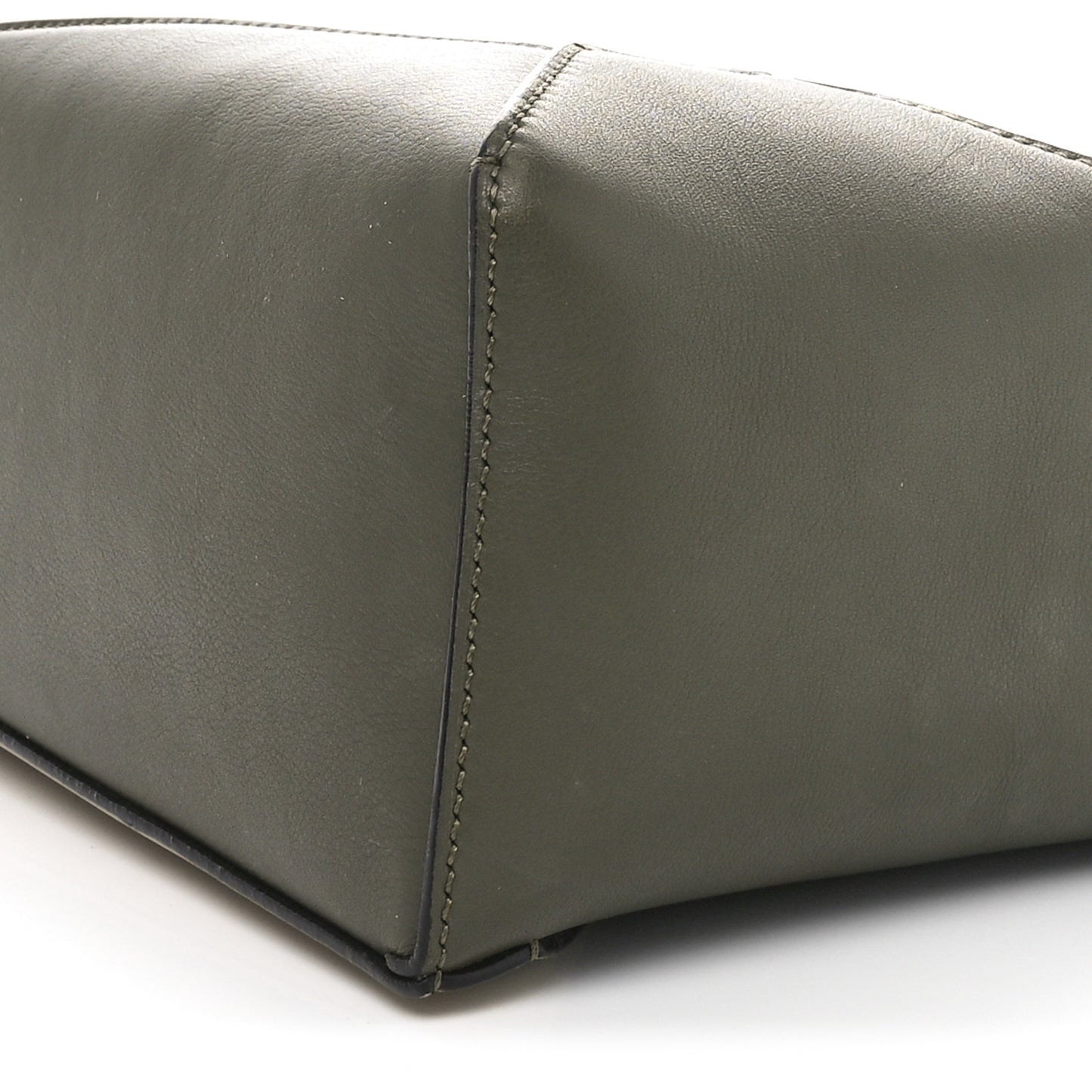 Calfskin Small Puzzle Edge Bag Laurel Green Light Oat