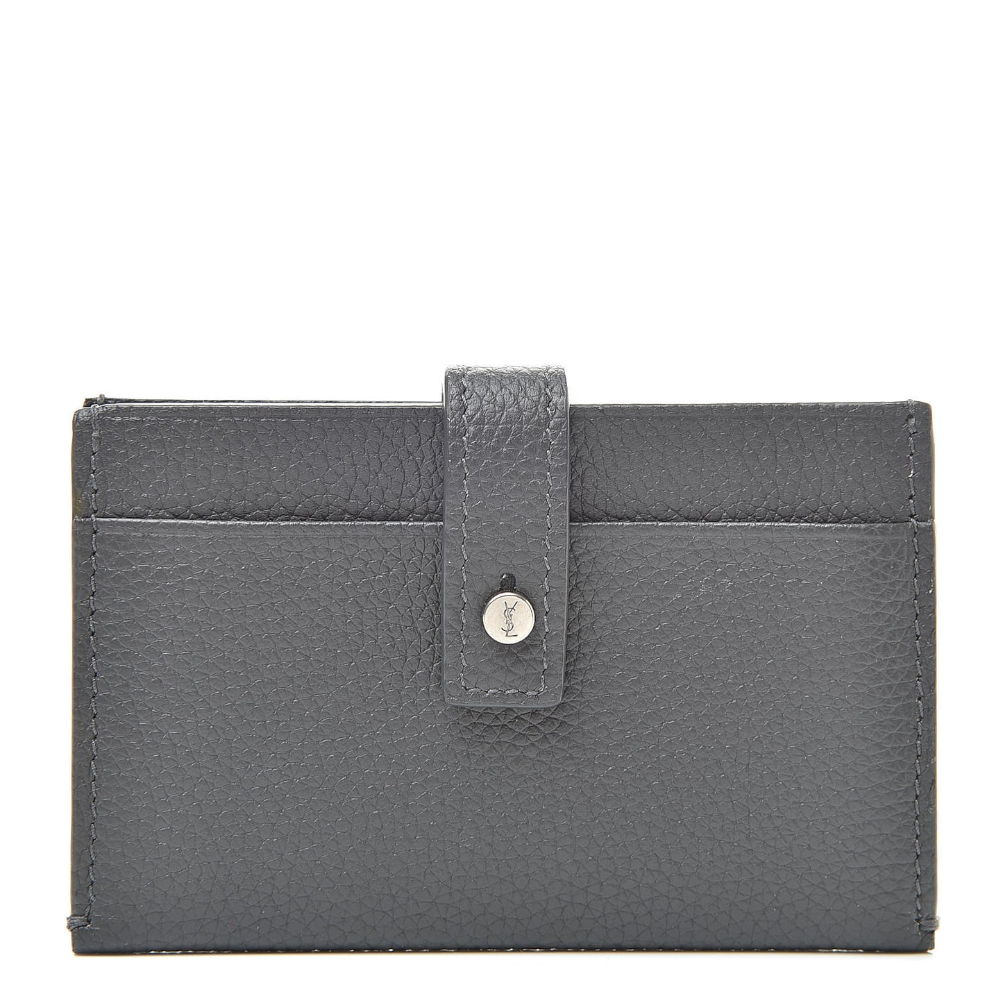 Grained Calfskin Sac De Jour Souple Card Case Grey