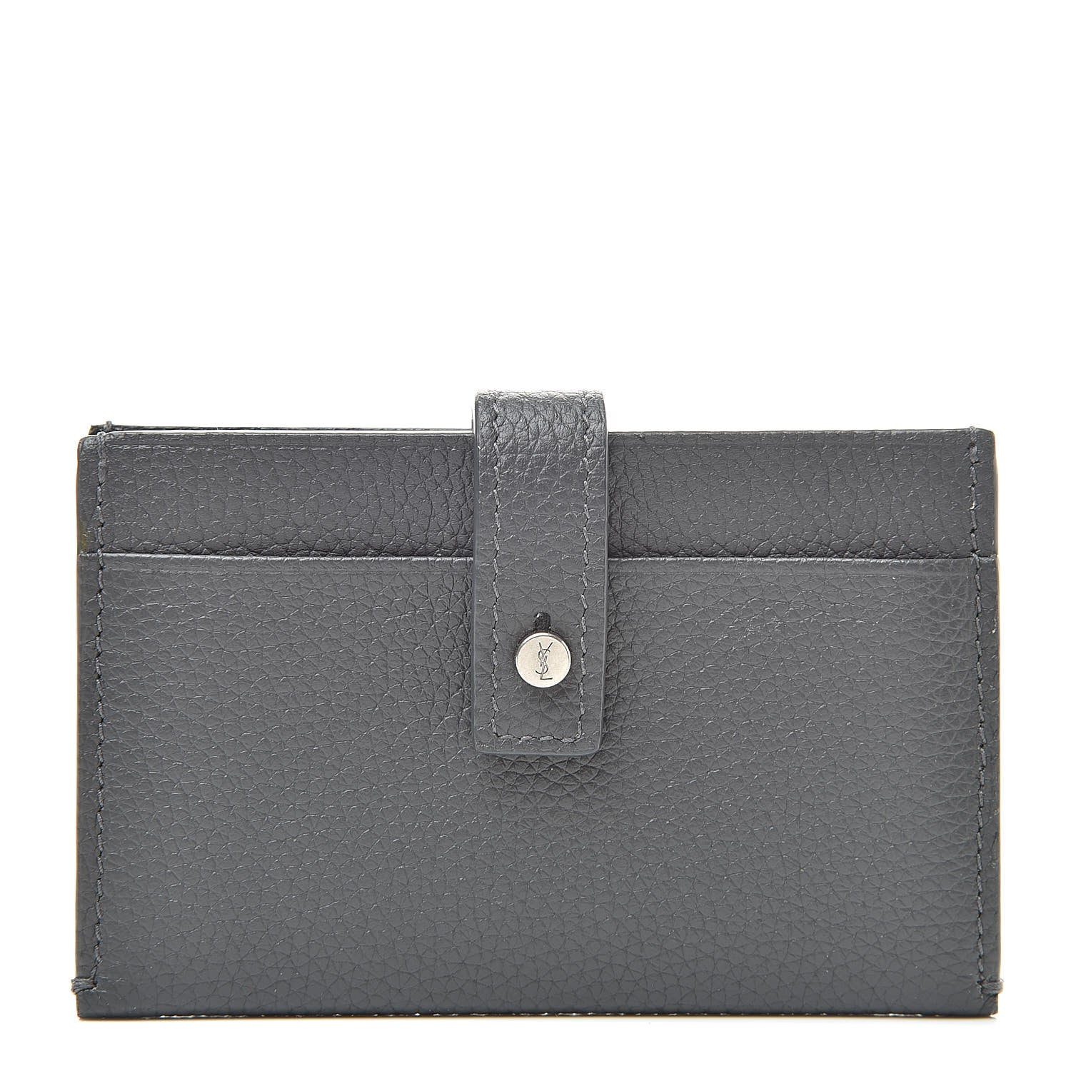 Saint Laurent Grained Calfskin Sac De Jour Souple Card Case Grey 1 of 7