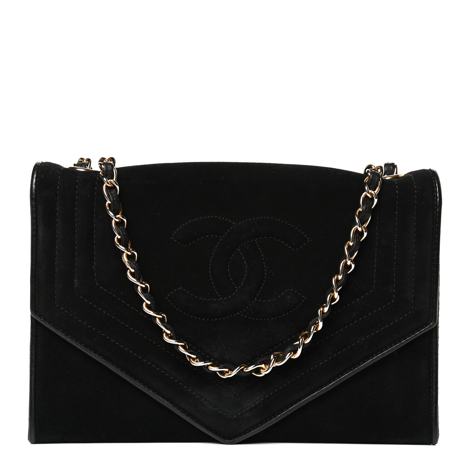 Chanel Suede CC Envelope Small Flap Black 1 of 12