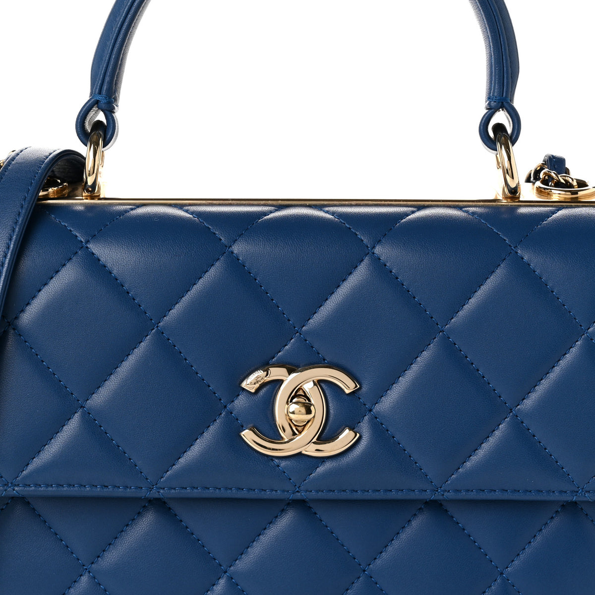 Chanel Lambskin Quilted Small Trendy CC Flap Dual Handle Bag Blue 8 of 11