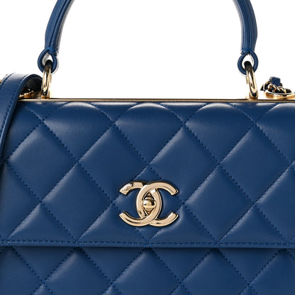 Chanel Lambskin Quilted Small Trendy CC Flap Dual Handle Bag Blue 8 of 11