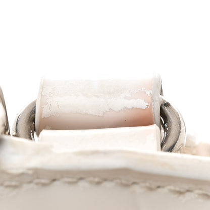 Balenciaga Semi Shiny Calfskin Crocodile Embossed Neo Classic Silver Hardware Mini City White 21 of 22