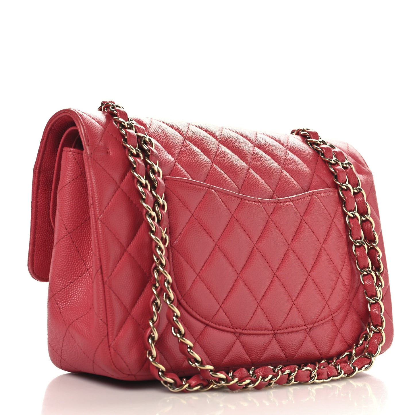 Caviar Quilted Medium Double Flap Pink