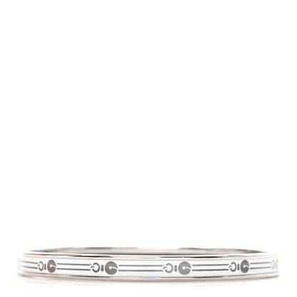 Hermes Enamel Printed Fantaisie d'Etriers Extra Narrow Bracelet White 3 of 6