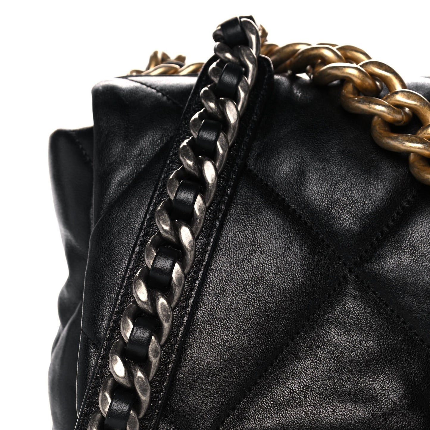 Goatskin Quilted Large Chanel 19 Flap Black