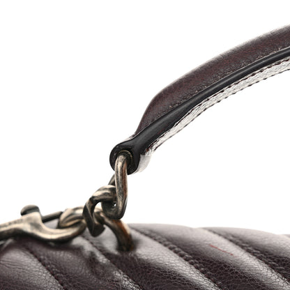 Saint Laurent Sheepskin Matelasse Chevron Monogram Medium College Bag Amaranto 14 of 14