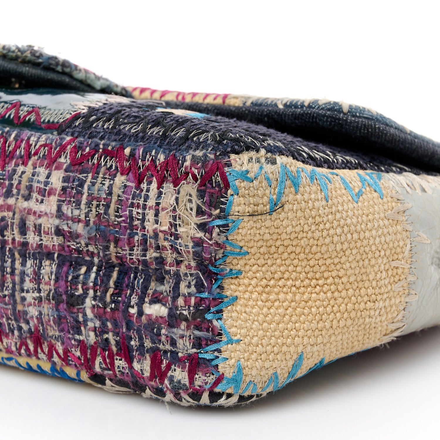 Chanel Denim Tweed Patchwork Jumbo Single Flap Multicolor 11 of 12