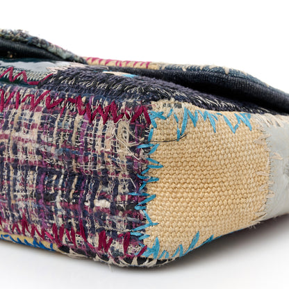 Chanel Denim Tweed Patchwork Jumbo Single Flap Multicolor 11 of 12