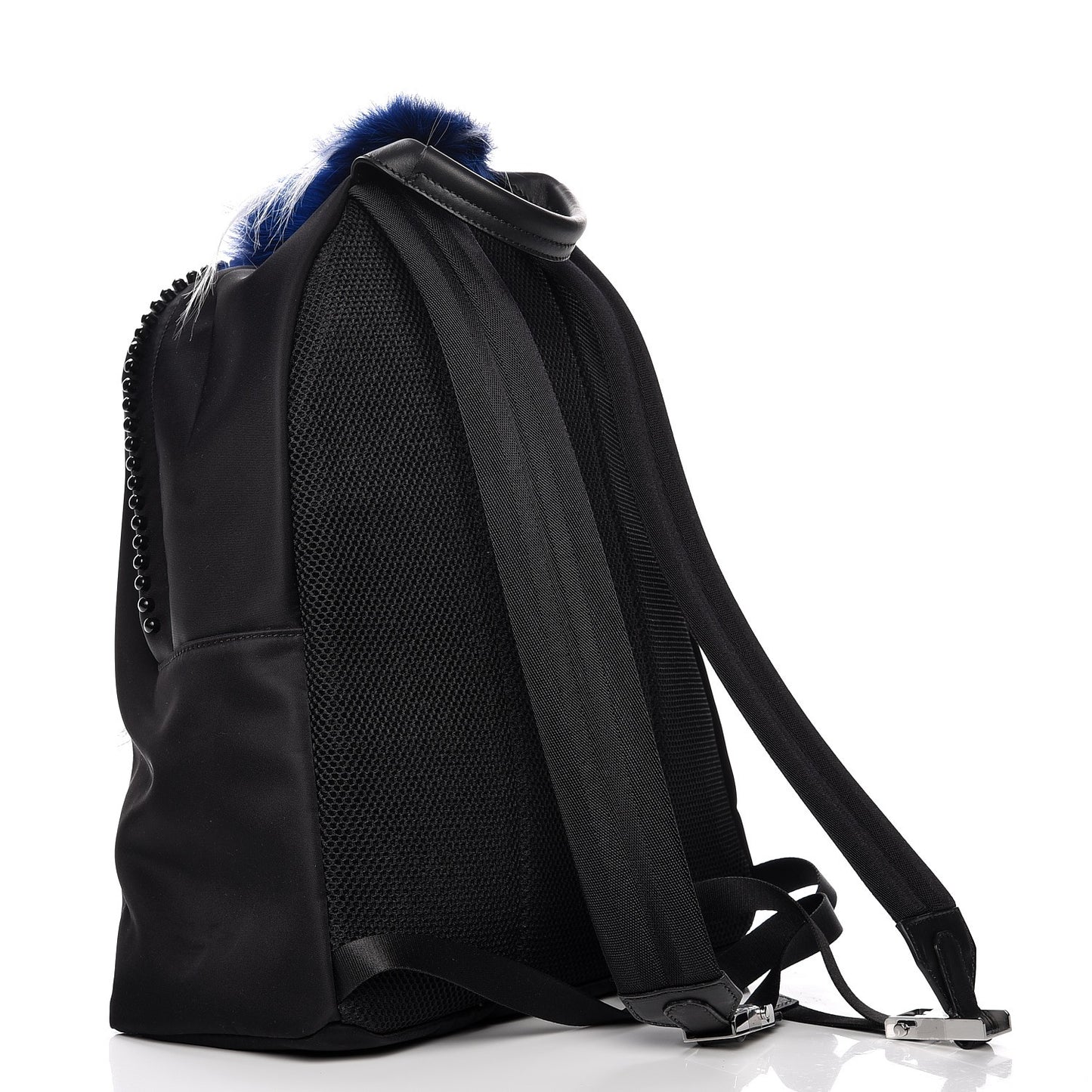 Nylon Vitello Century Mink Fox Goat Fur Studded Karlito Backpack Black Multicolor