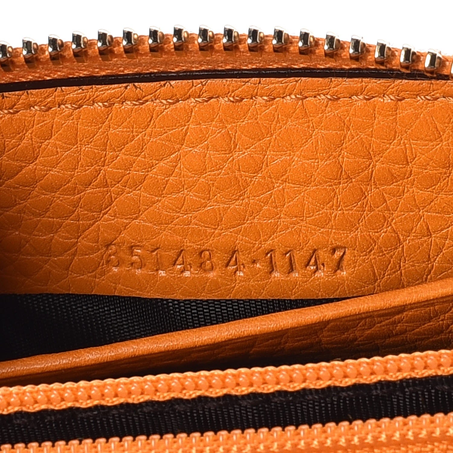 Gucci Pebbled Calfskin Soho Compact Disco Zip Around Wallet Curcuma 7 of 8