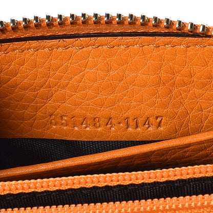Gucci Pebbled Calfskin Soho Compact Disco Zip Around Wallet Curcuma 7 of 8