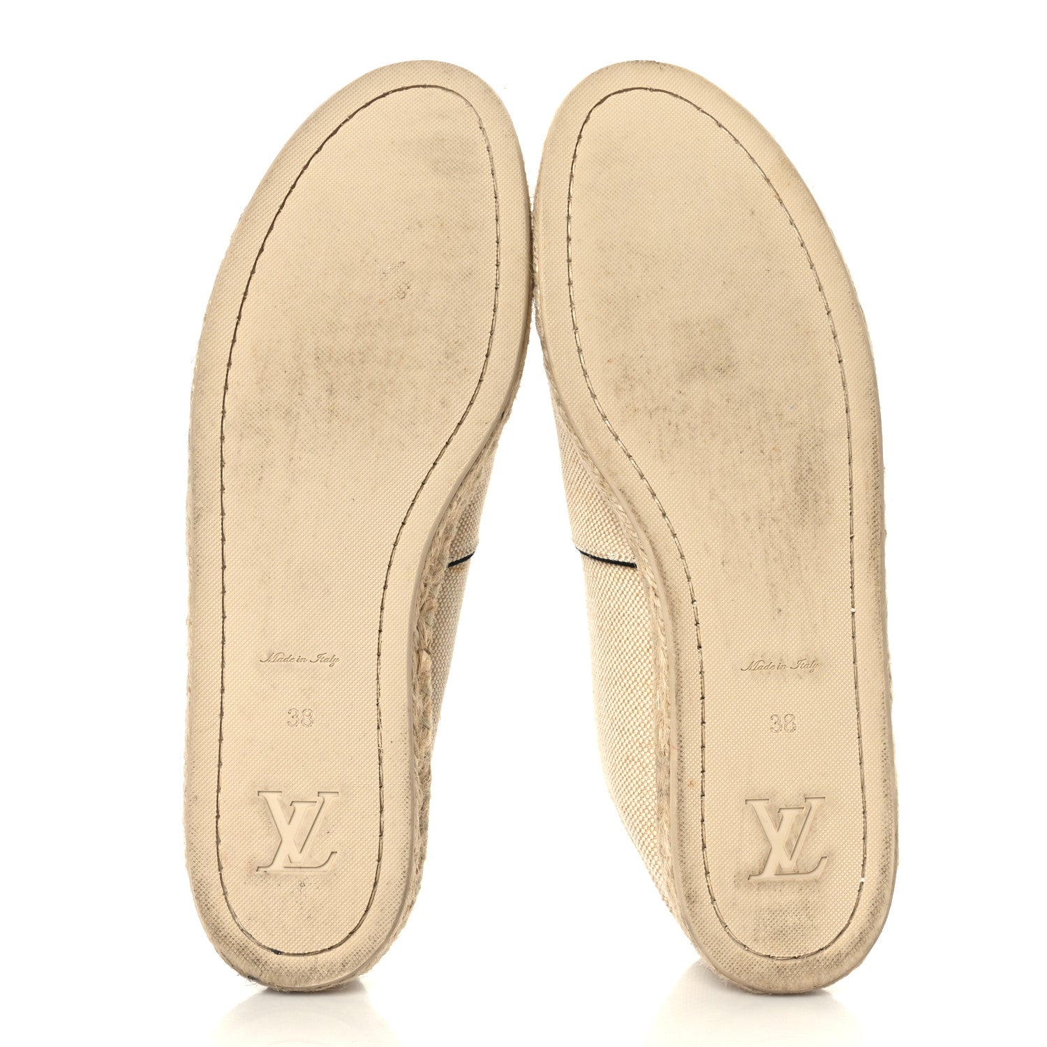 Louis Vuitton Canvas Postcard Espadrille Flats 38 Ecru 5 of 7