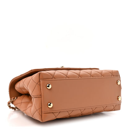 Chanel Caviar Quilted Lizard Embossed Mini Coco Handle Flap Beige 4 of 10
