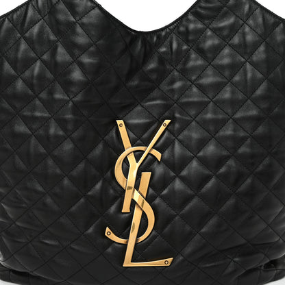 Saint Laurent Lambskin Quilted Maxi Icare Shopping Tote Black 9 of 11
